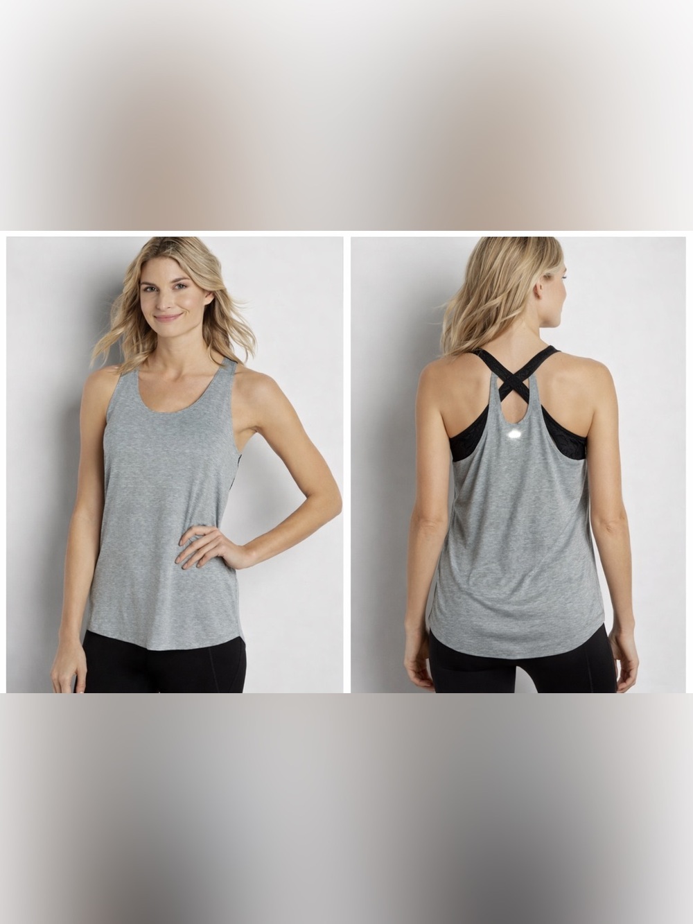 Maurices Spacedye Tank with Black Mesh Strappy Back (XL)